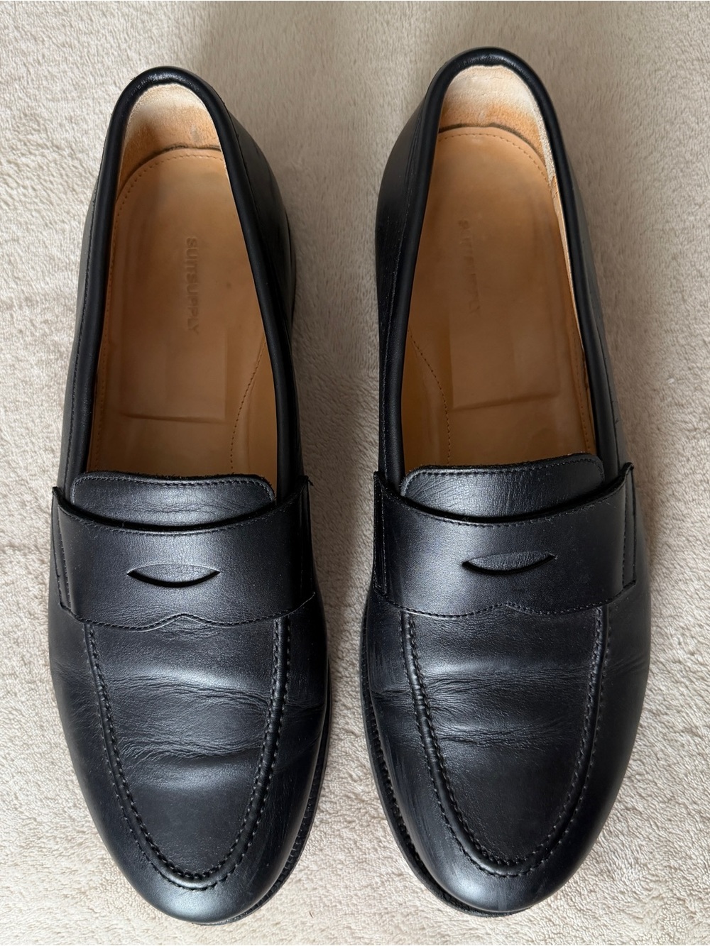 Suitsupply Black Penny Leather Loafers